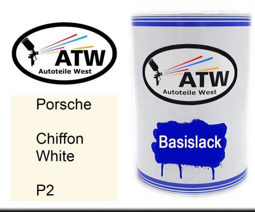 Porsche, Chiffon White, P2: 500ml Lackdose, von ATW Autoteile West.